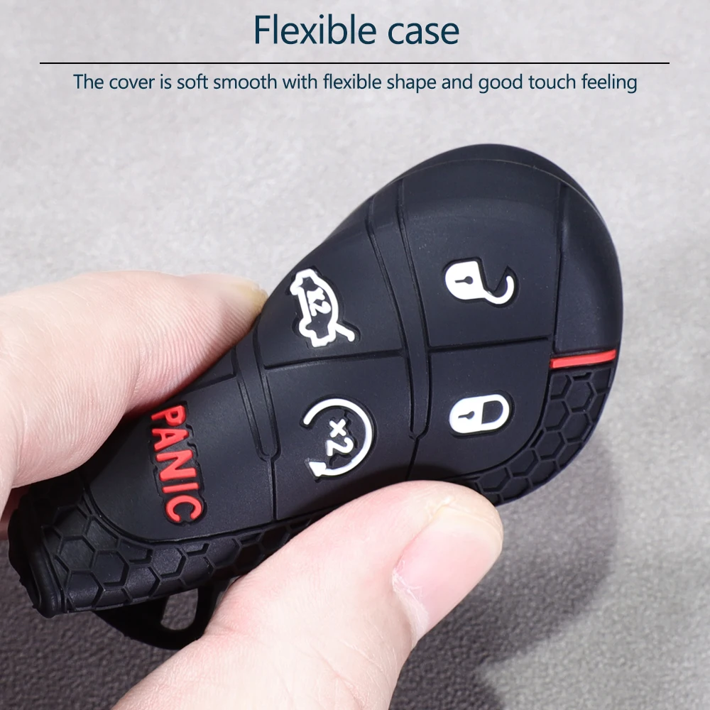Silikon-Smartkey-Hülle Passend für Jeep Grand Cherokee WK2 2014-2021 Cherokee KL 2014-2023 Dodge Dart 2013-2016 Durango 2014-2026 – Detail 8