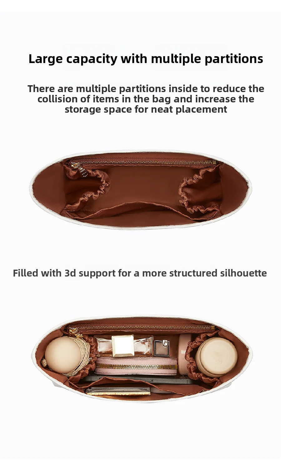 Bag Organizer Insert For Coach Brooklyn28 Lightweight Bag Insert Storage Dupont Paper Bag Support Waterproof Bag Accessories