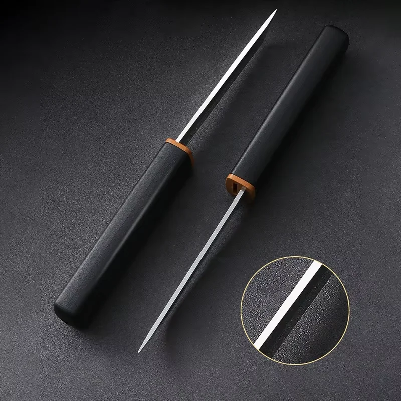 Stainless Steel Two-in-one Straight Knife Practical Sharp Knife Portable Fruit Knife High Hardness 1/2pcs