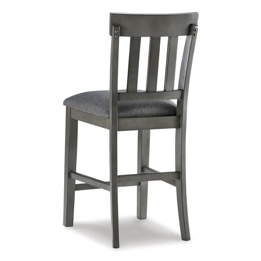 

Hallanden Modern Farmhouse Counter Upholstered Barstool, Set of 2, Combback Design, Solid Wood, 25.75 , Dark Gray