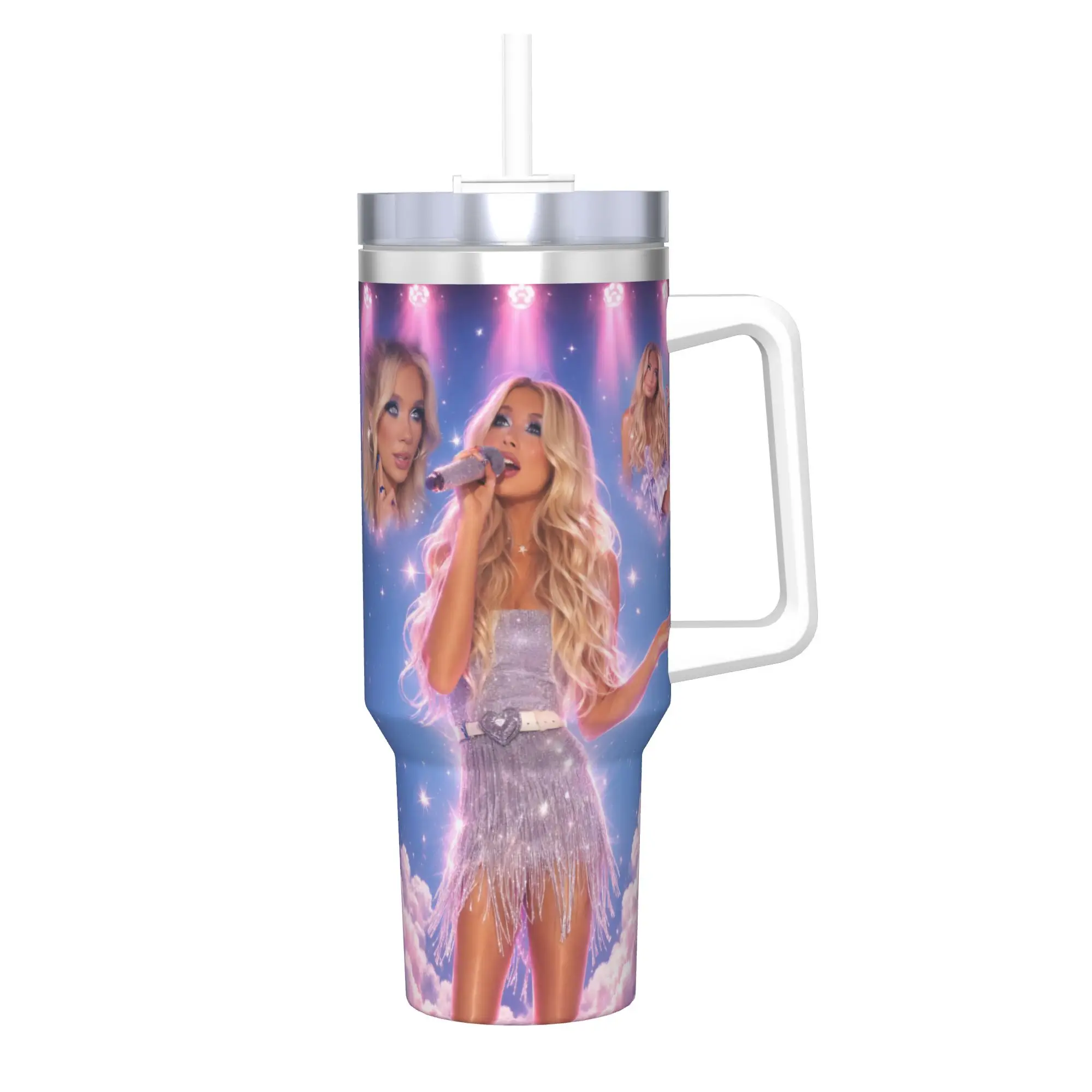 Megan Moroney Singer  Tumbler With Straw  Stainless Steel Mugs Cup Double Wall Vacuum Insulated for Cold Or Hot 40oz