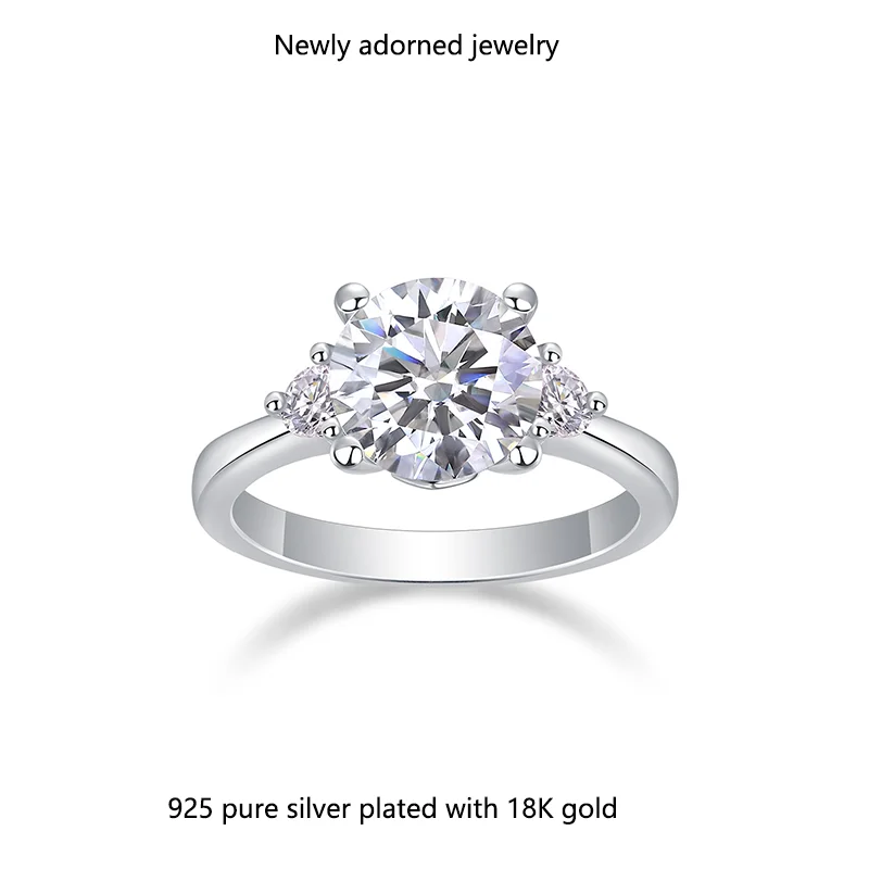 

Cross-border Southeast Asia Facebook minimalist and grand high-brightness 925 silver2CT moissanite suitable for women's dail