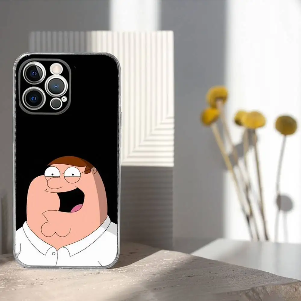 Casing HP P-PeterS Family G-Guy Untuk iPhone 17,16,15,14,13,12,11 Pro,Max,Plus,X,XS,XR,SE4,E Mini Transparan Soft Cover