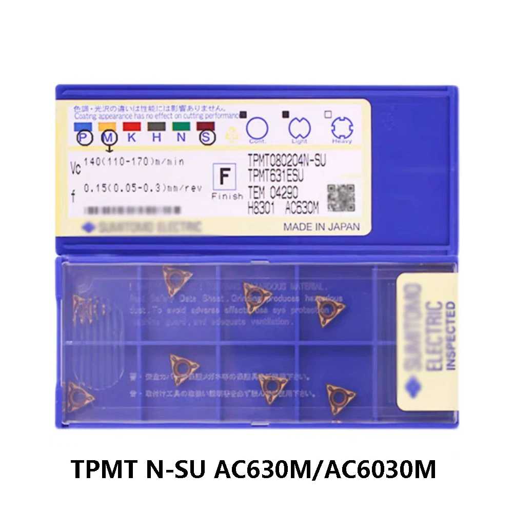 

TPMT110304N-SU TPMT080204N-SU TPMT160404N-SU AC630M AC6030M Original TPMT110304 Turning Tools Carbide Inserts CNC Lathe Cutter