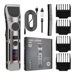 Professional Hair Clipper For Men Adjustable Cordless Electric Hair Trimmer Rechargeable Hair Cutting Machine