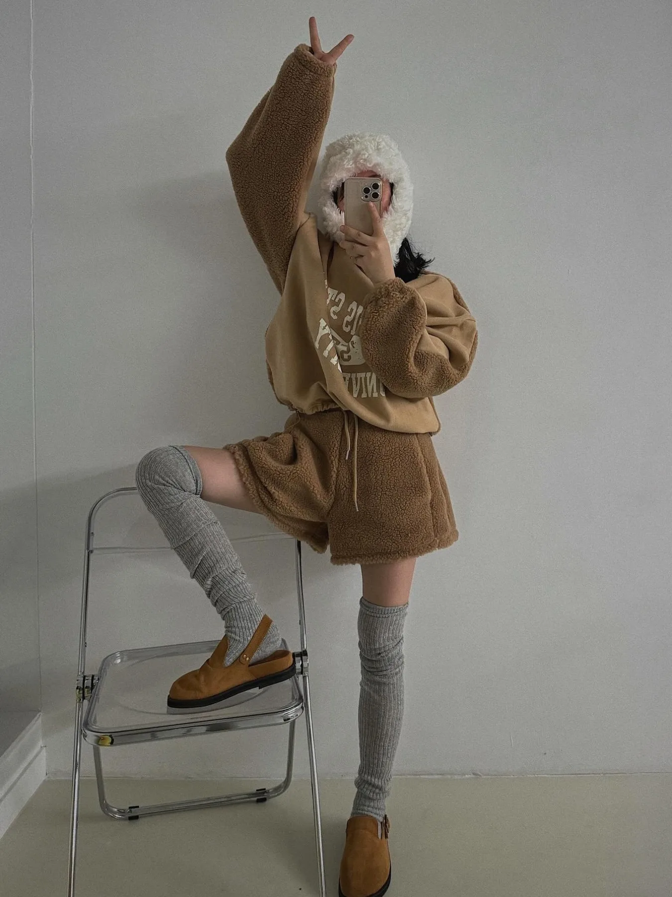 Faionable فرو الضأن المرقعة مجموعة المرأة سترة الزي ربيع الخريف الموسمية على الانترنت الحصري النقي تخفيف Sle #3