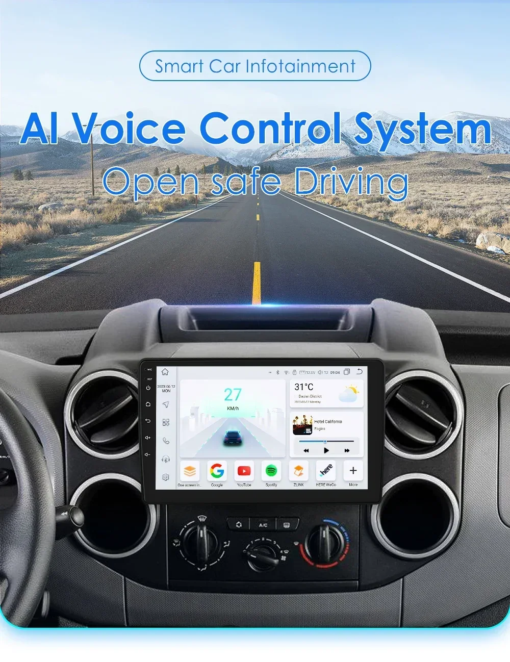 7862 Android Auto Audio dla Citroen Berlingo B9 Peugeot Partner 2008-2019 Radio samochodowe Odtwarzacze stereo Bezprzewodowy ekran CarPlay 2Din