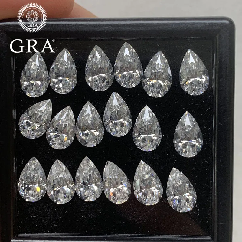 

Ruif High Quality Pear Shape Real D Color Moissanite Diamond Loose Gemstone With GRA Certificate