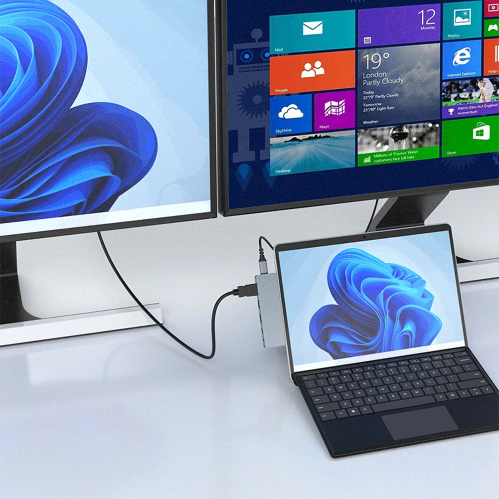 USB 3.0 HUB متعدد USB إلى USB3.0 HDMI-متوافق مع محطة لرسو السفن القرص الصلب محول لمايكروسوفت السطح برو X/9/8