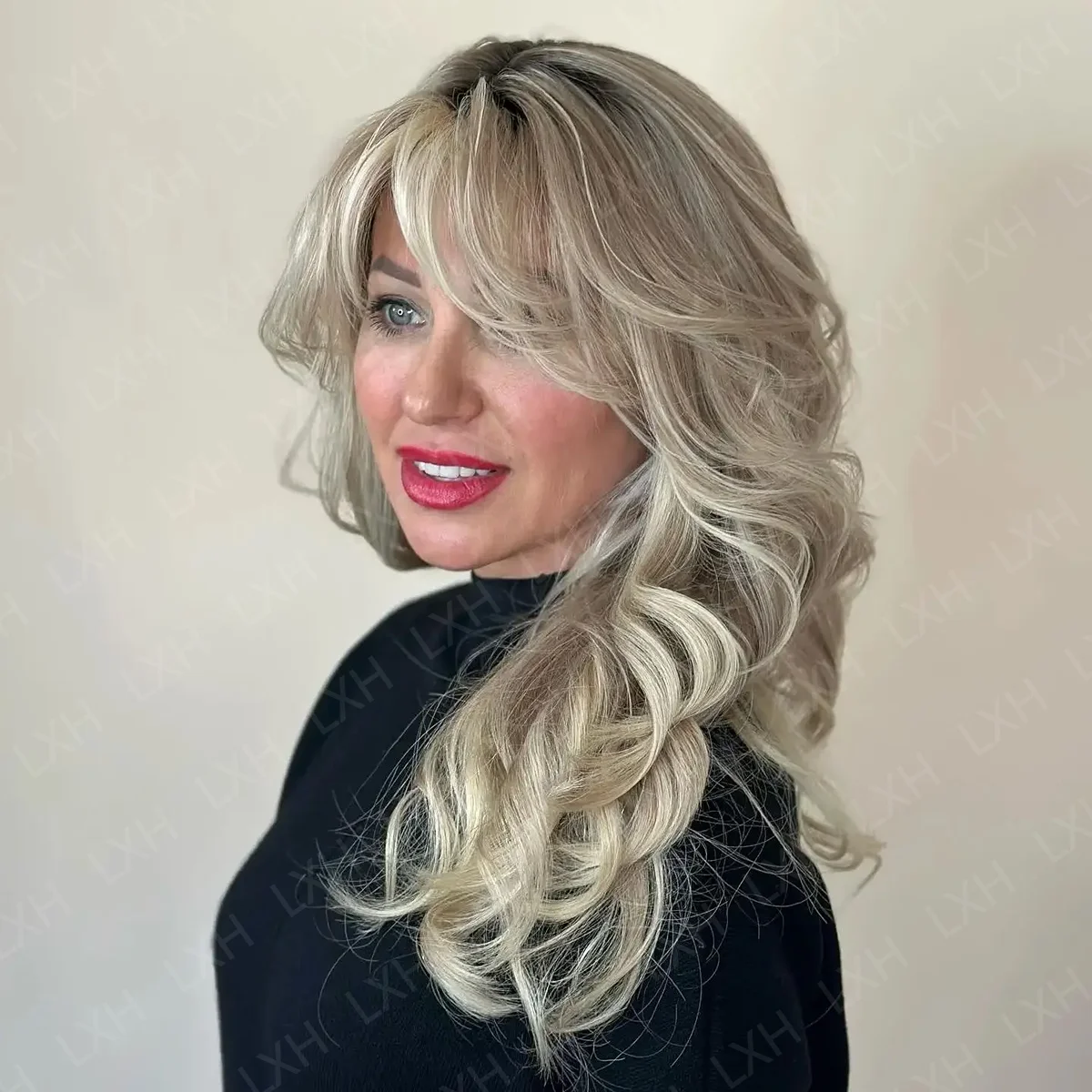 Soft Highlight Blond Long 24inch Body Wave hair HD lace front wig, suitable for women's wig With Baby Hair Heat Resistant wig