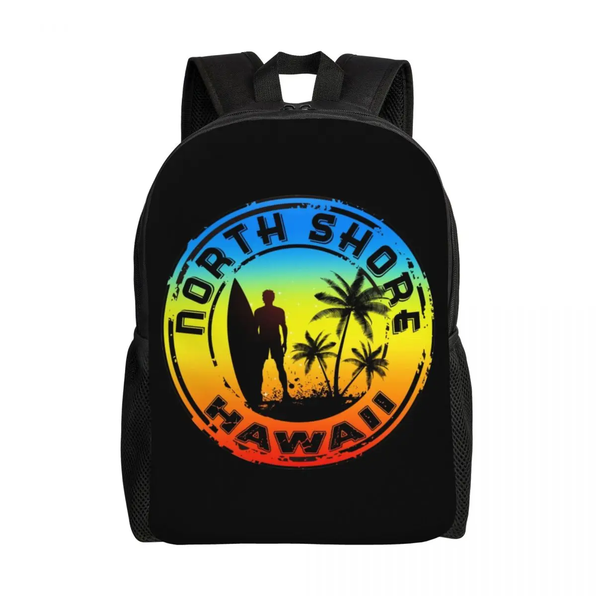 

Summer Surfing North Shore Travel Backpack Men Women School Laptop Bookbag Beach Waves Surfer College Student Daypack Bags