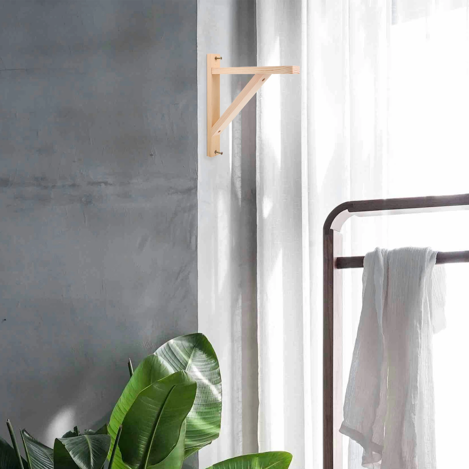 

2pcs Triangle Brackets Wooden Wall Mount Heavy Wooden Shelf Brackets Duty Practical Bracket For Shelves Home Office Use