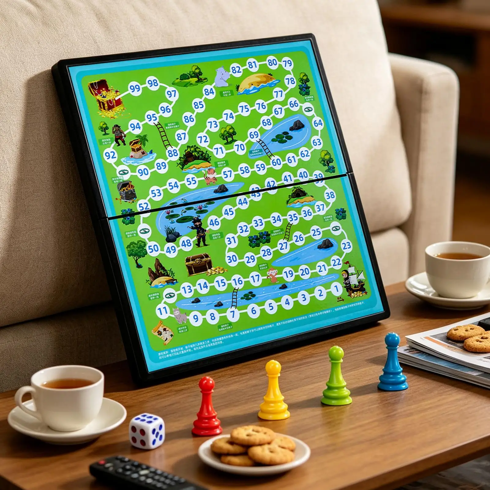 Children adventure board game, magnetic adventure board game portable multiplayer interactive entertainment board game