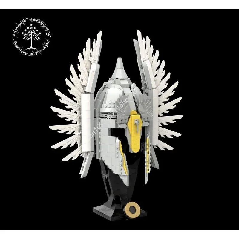 812 elementów MOC LOTR Gondor Strażnik Fontanny Hełm Model Klocki Konstrukcyjne Składanie DIY Prezenty Świąteczne Zabawki Edukacyjne Urodziny dla Dzieci