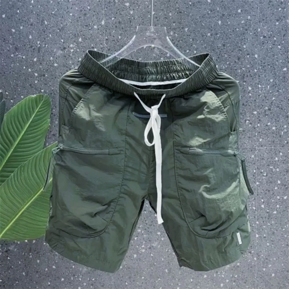 Summer Men\'s Shorts Invisible Open Crotch Outdoor Sex Fashion Casual Cargo Pants Quick Drying Loose Erotic Trousers