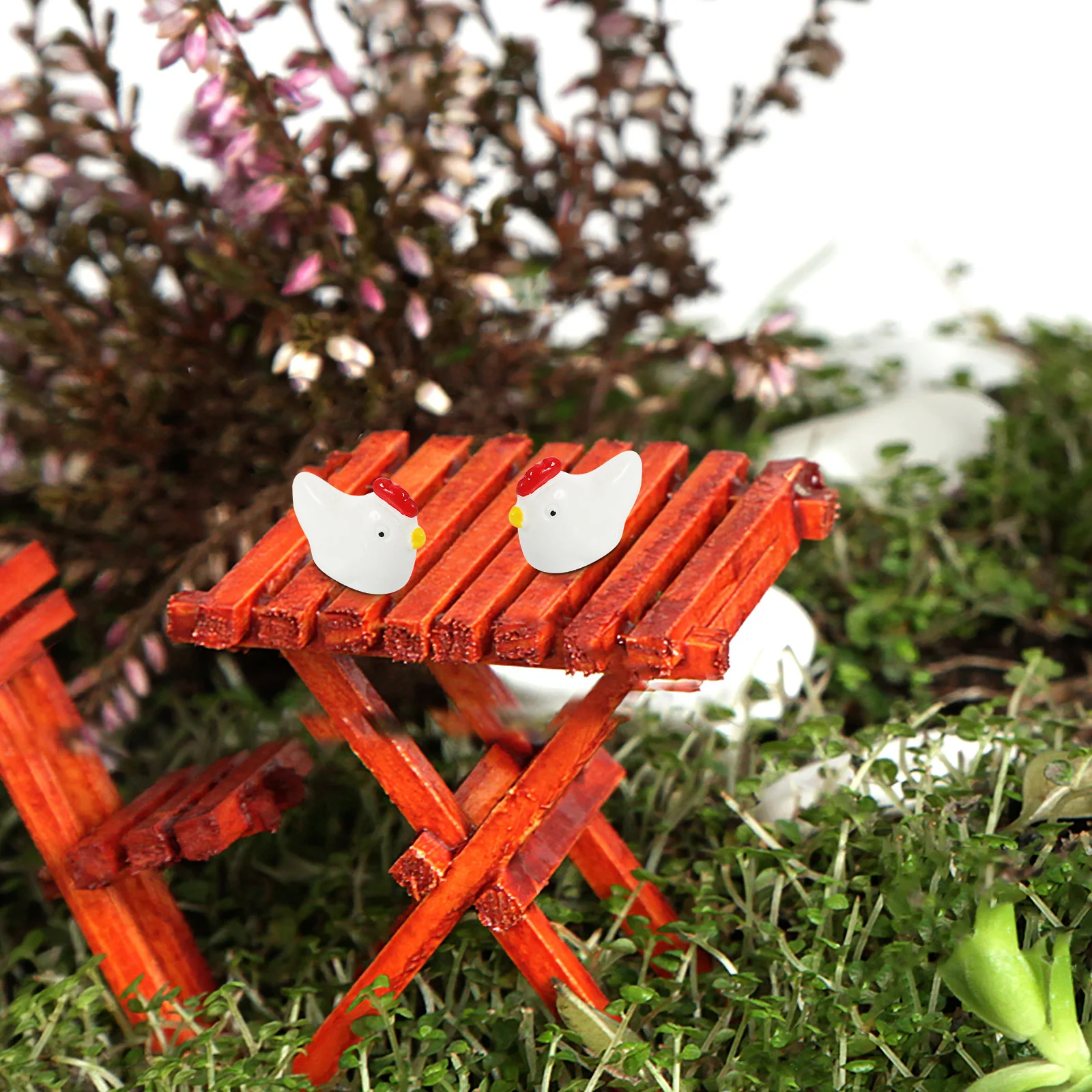 10 قطعة الدجاج الراتنج الصغيرة لطيف تماثيل صغيرة على شكل حيوانات Diy بها بنفسك المشهد الصغير ديكور حديقة زخرفة المنزل مكتب مقهى الديكور