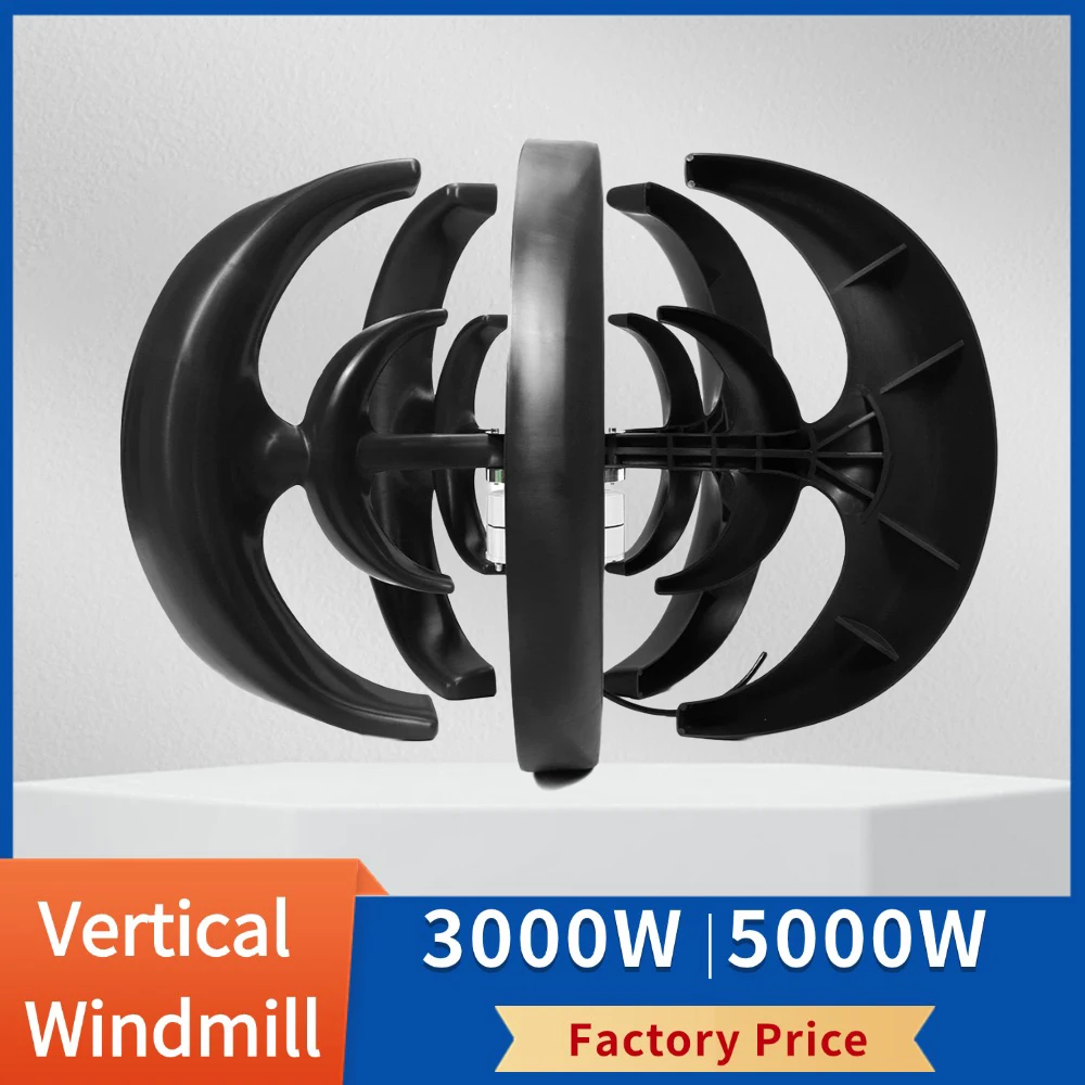 

Fast Delivery 3000W 5000W 12V 24V 48V Vertical Wind Turbine Generator Small Wind Turbine Low Noise High Efficiency Home Use