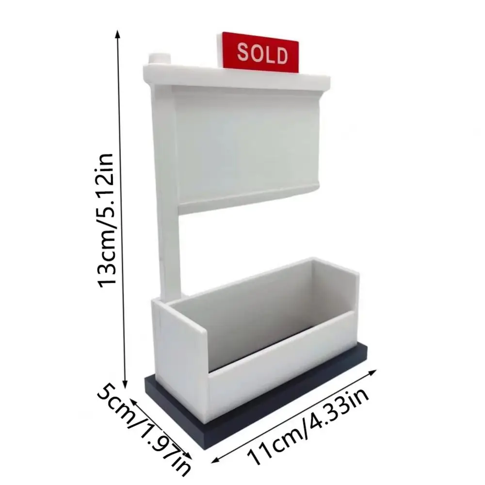 Sold Sign Real Estate Business Card Holder Removable Large Capacity Desktops Card Display Stand Open Design Wood