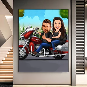 ملصق شخصي للكرتون ، صورة شخصية للزوجين ، لوحة قماش حائط المنزل ، هدية عيد ميلاد للرجال والنساء أفضل 10 صور مبيعا للنساء مفلس - رقم 6