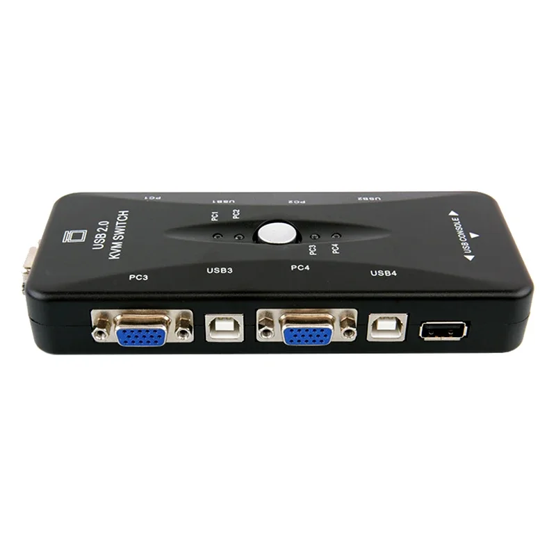 USB 2.0 KVM Switch 4 Port VGA KVM Switcher VGA Connector Adapter for 4 Computers Laptop PC Share A Set of Mouse Keyboard Monitor