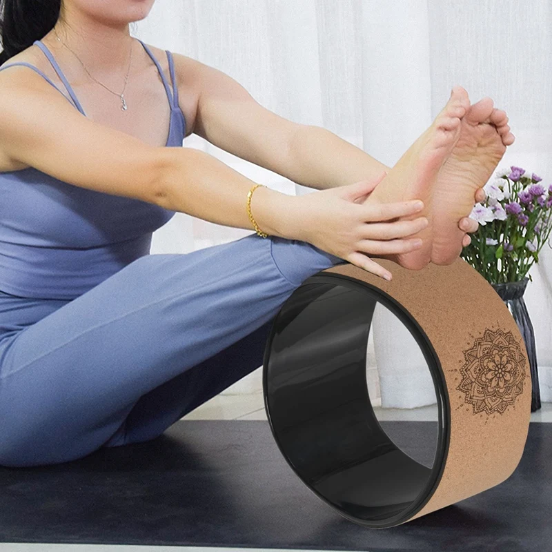 Wood Yoga Wheel Pilates And Buddha Lotus Professional Tpe Yoga Circle Gym Exercise Back Training Tool Bodybuilding Fitness