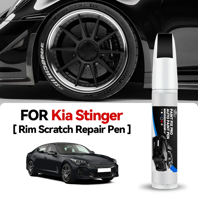 

Карандаш для подкраски колесных дисков, ручка для ремонта автомобильной краски, аксессуары для ремонта царапин на Kia Stinger 2017-2023, черный ABP, серебристый C4