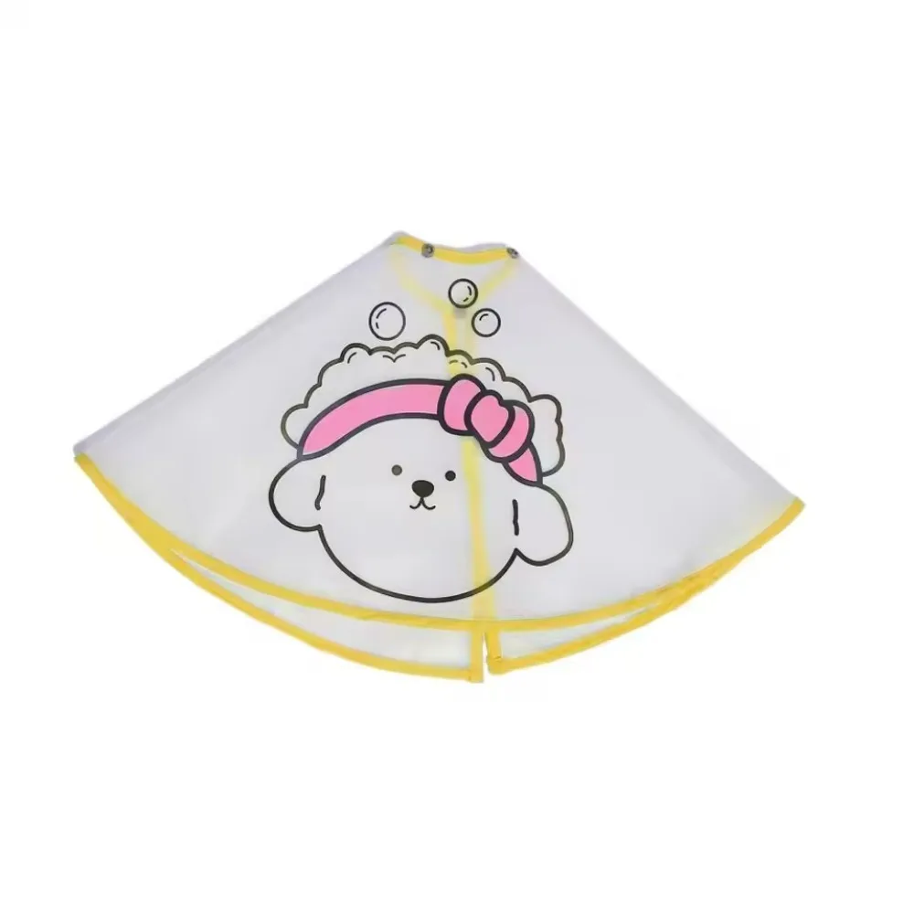 

Регулируемый плащ для домашних животных с мультяшным принтом, водонепроницаемая накидка для стрижки домашних животных, прозрачная полиэстеровая накидка для ухода за собаками, уход за лицом