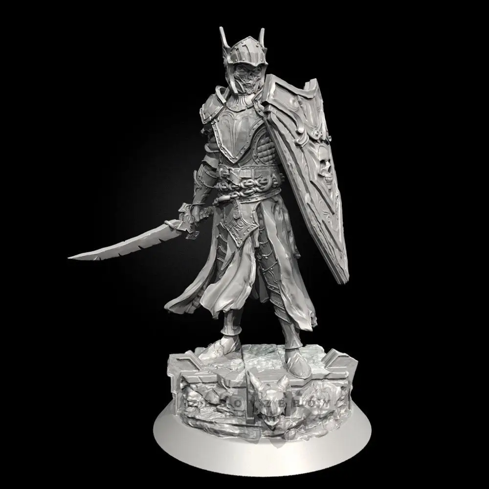 38mm 50mm 75mm Knight Undead Resin Soldier Figure White Model Assembly Model 3D Printed DIY Coloring Figurines Miniatures