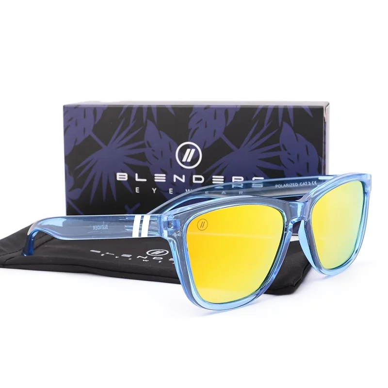 Блендерные синие зеркальные солнцезащитные очки, мужские поляризационные солнцезащитные очки с УФ-лучими линзами, винтажные модные квадратные мужские солнцезащитные очки 0717