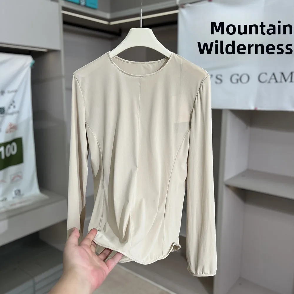 Women's Casual Long Sleeve T-Shirt Breathable UV Protection Thin Mesh Base Shirt  Style Spring Summer Sport Leisure