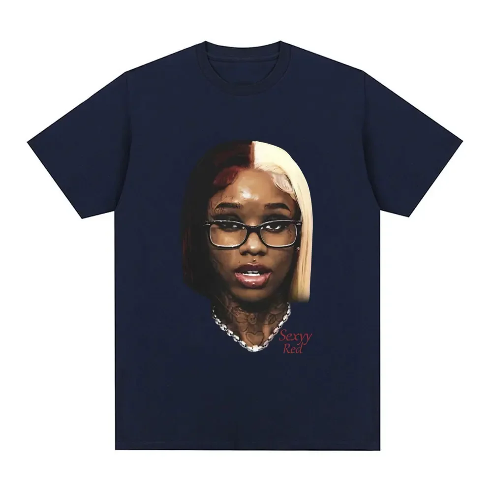 Rapper Sexyy Red Nicki Minaj Face Graphic T-shirt Men Women Fashion Hip Hop Oversized T Shirt Casual Cotton T-shirts Streetwear