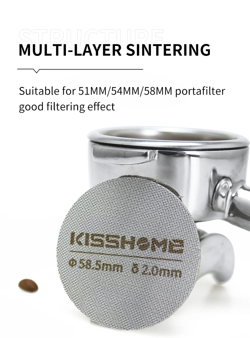 Wiederverwendbare Espresso Puck Sieb Filter Kontakt Dusche Mesh Für 51MM 54MM 58MM Breville Siebträger Barista Maschine Zubehör – Detail 11