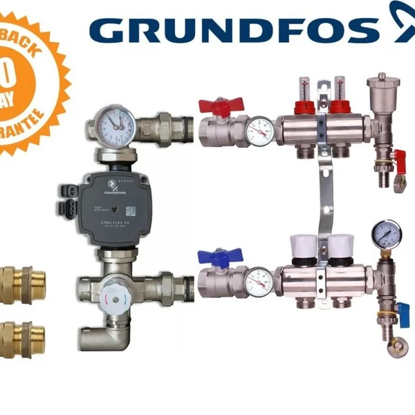 

Коллекторы для водяного подогрева пола от 2 до 8 портов и комплект насоса Совершенно новый оригинальный точечный Plc