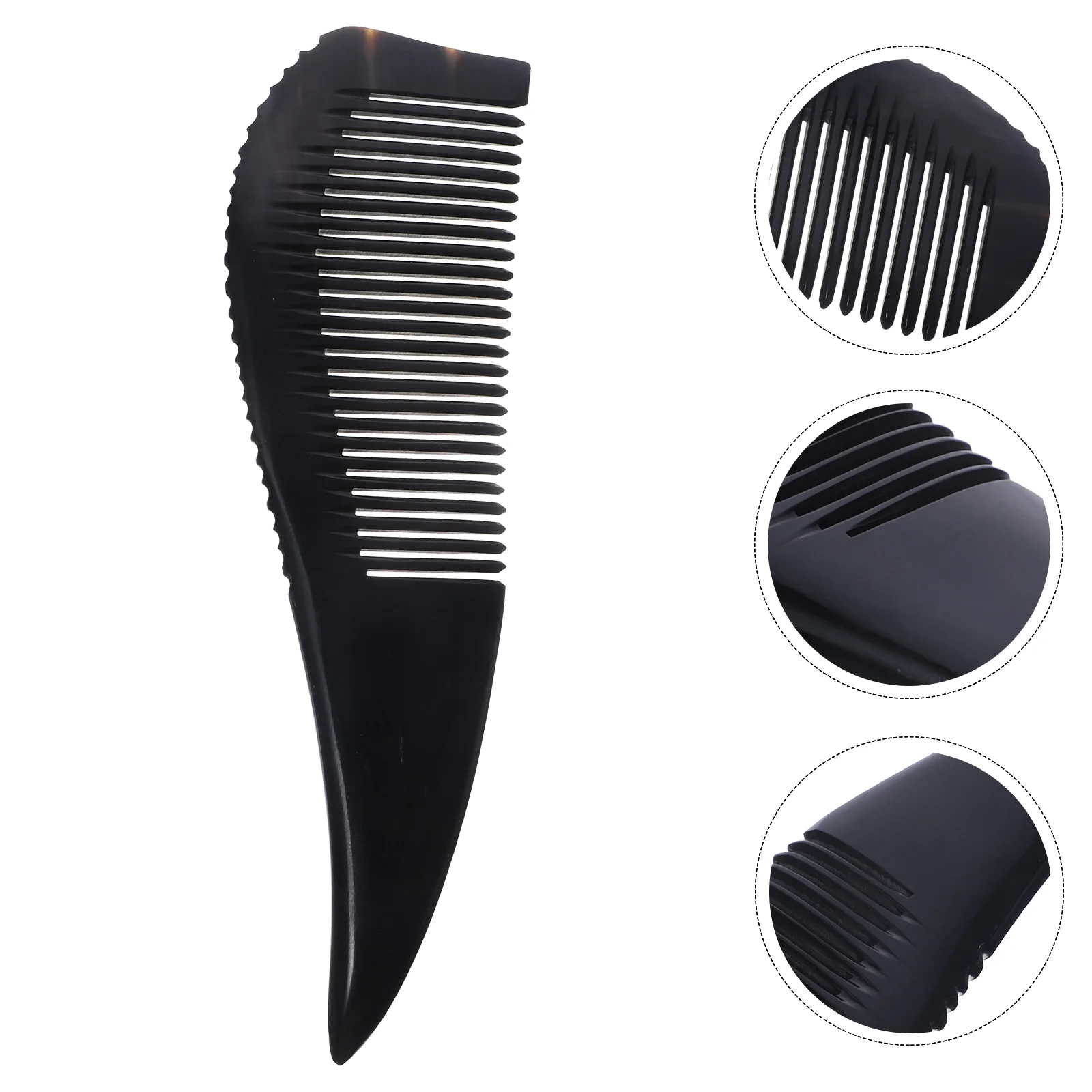 

Comb Buffalo Horn Hair Handheld Home Black Fine Tooth for Men Women Styling Tool