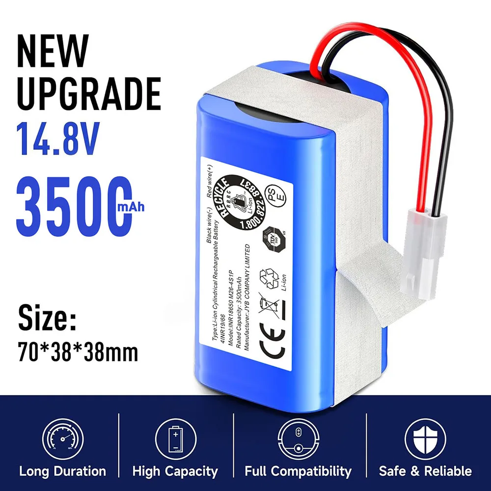 

14.4V Li-ion Battery 3500mAh 4S1P Pack Compatible with XIAOMI MIJIA G1 MJSTG1 Vacuum-Mop Essential SKV4136GL R30 R35