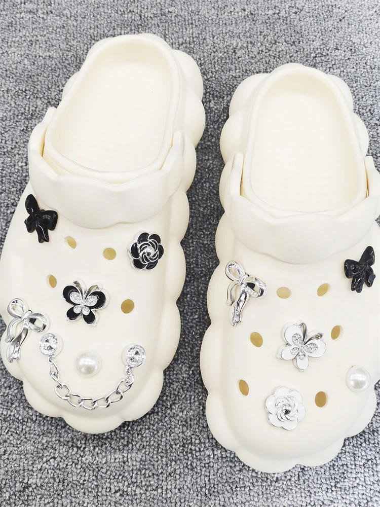 11PCS ABS Schuh Charm Schnallen DIY Phantasie Clogs Teile Zubehör Bogen Dekorationen Fit Frauen Strand Tasche Sandalen Halloween Party geschenke – Detail 8