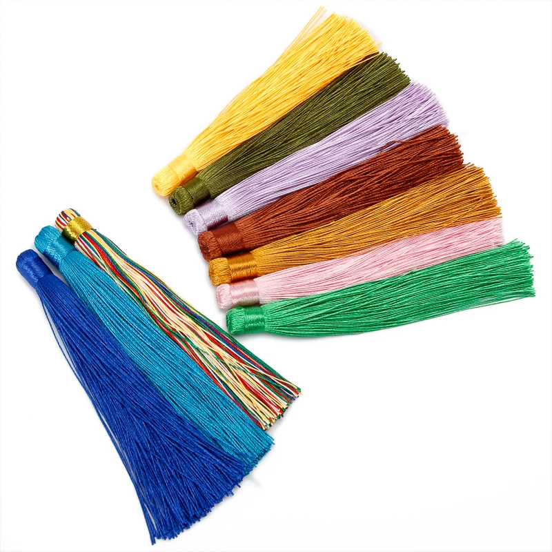 10pcs 12CM Mixed Cotton Silk Tassels Earrings Charm Pendant Satin Tassels for DIY Jewelry Making Findings Materials Components A