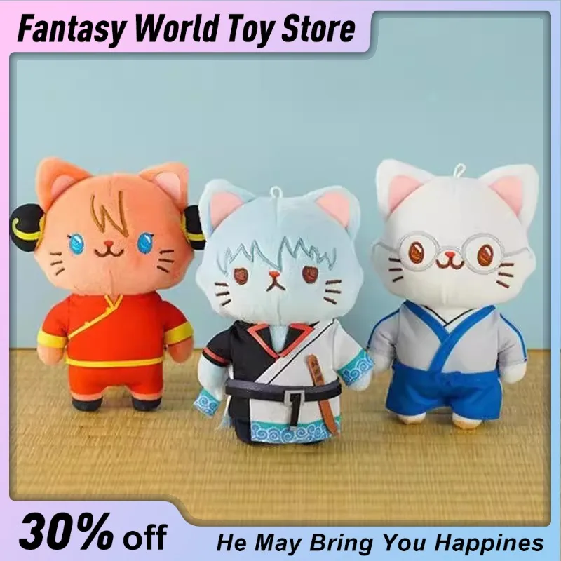 

14 см Gintama Sakata Gintoki Katsura Kotarou Kagura Okita Sougo милая плюшевая кукла фигурка украшения настольный дисплей подарочная игрушка