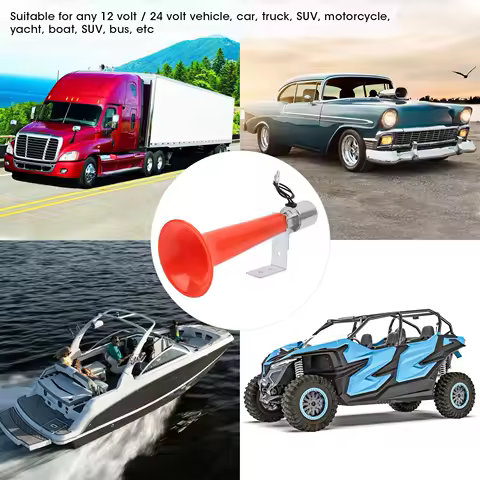 180dB Universal Air Horn for Car Truck Motorcycle 12V/24V Caravan Waterproof ABS Material Easy to Install Loud Sound Warning
