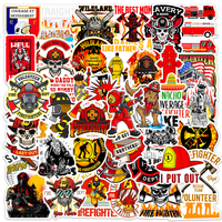 10/30/50pcs Firefighter Style Cartoon Stickers Brave Fireman Fire Trucks Decals for Phone Guitar Diary Sticker Kids Toys