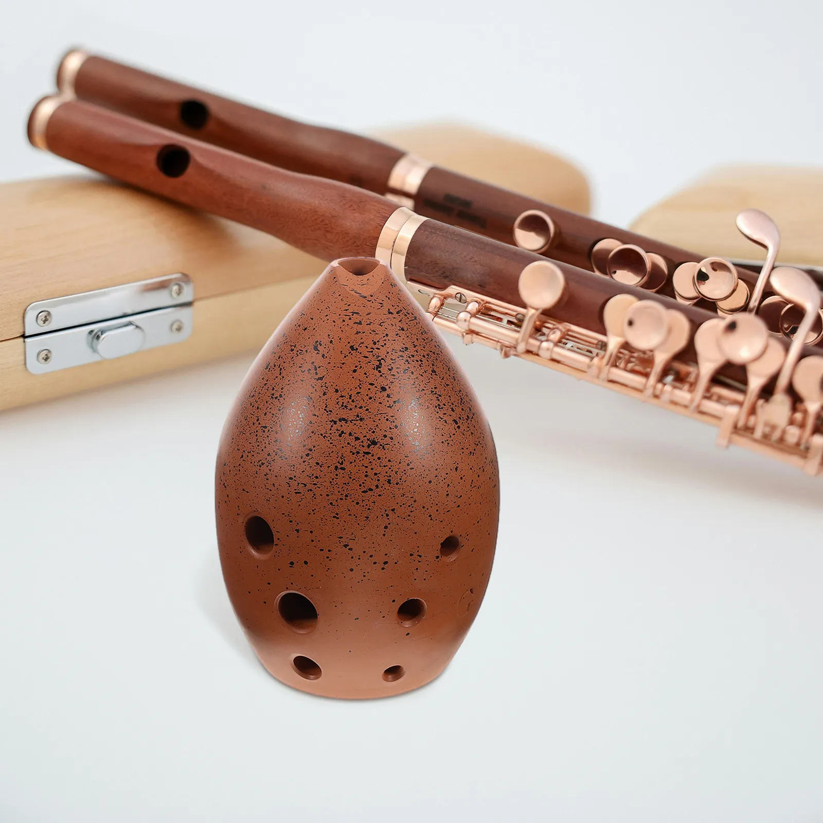 Ceramic 8 Hole Ocarina Flute Ancient Chinese Xun Instrument Wind Musical Instrument Traditional Design for Beginners Adults