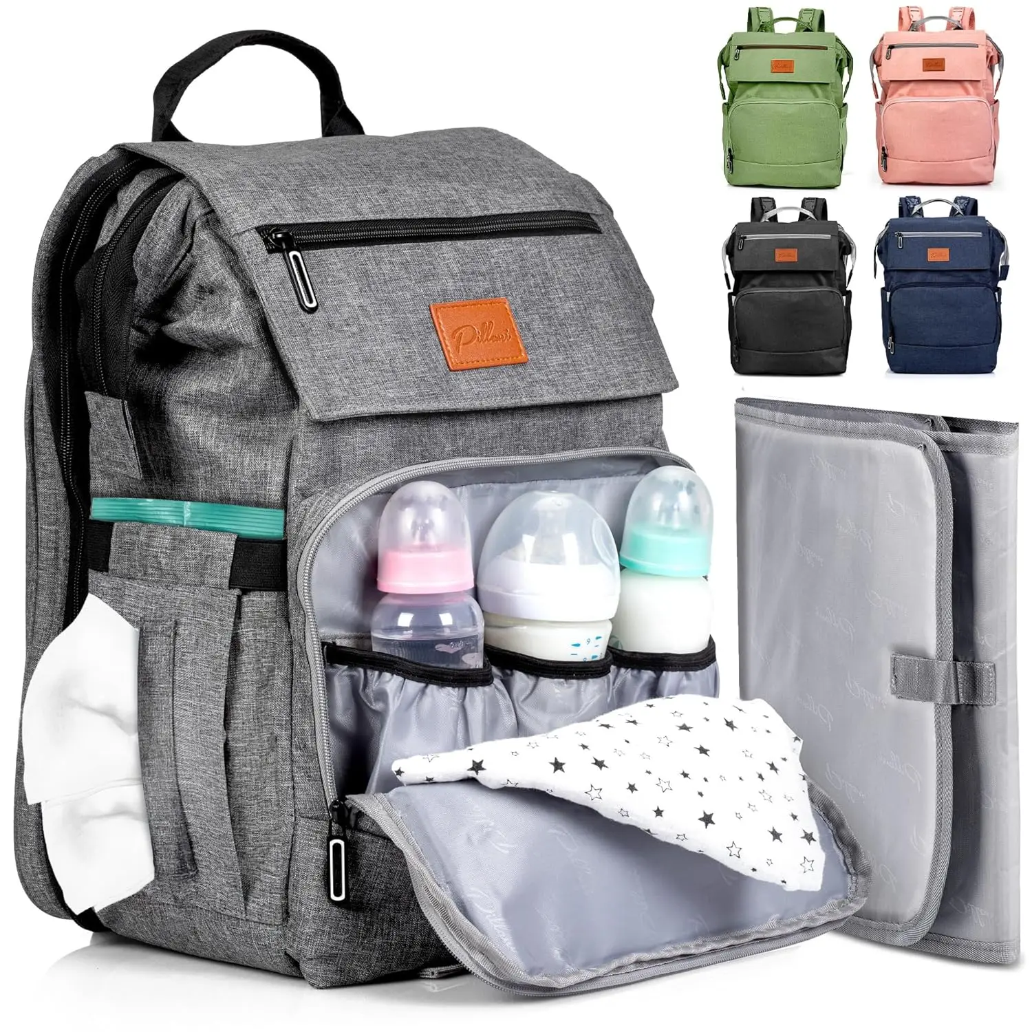 Fashion USB Interface Babies Bags Station Pañaleras Para Mommy Baby Diaper Bag Backpack Backpack Changing Pad