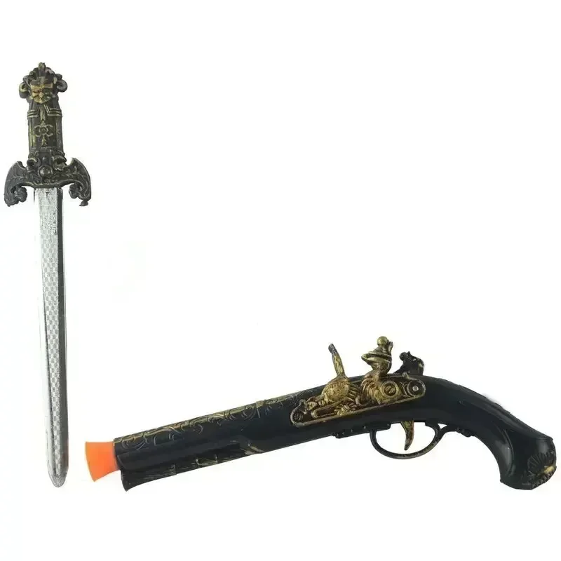Halloween Weapon Equipment Props Pirate Guns Toy Sword Sets Pirate Role-playing Toys Children\'s Plastic Toys
