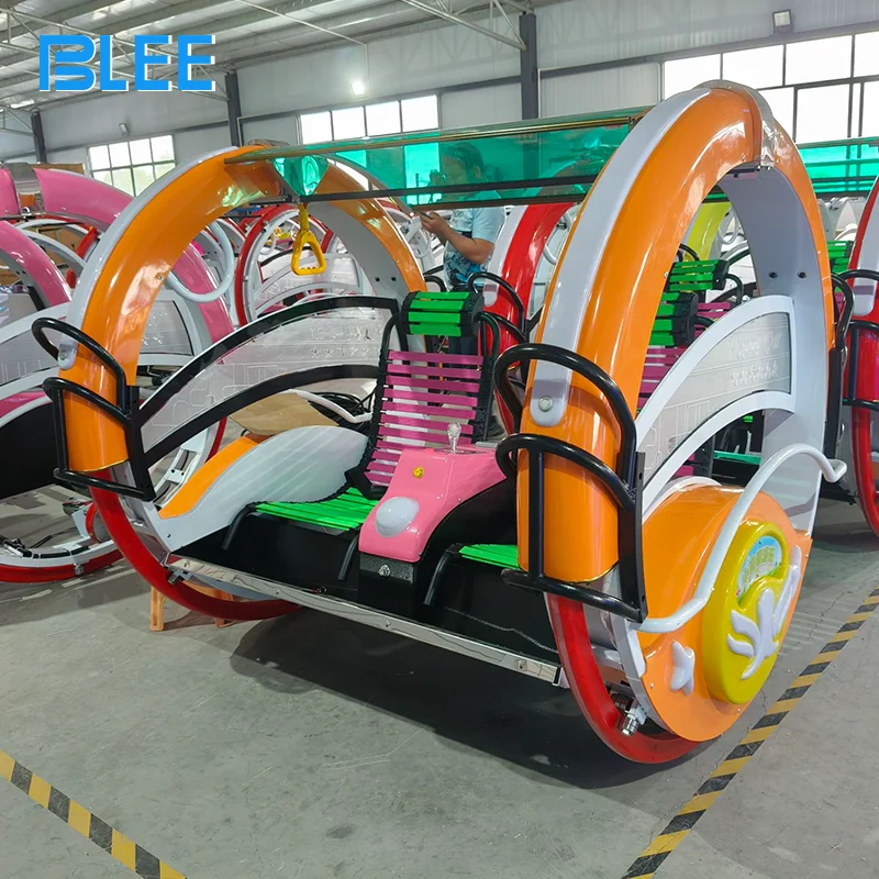 Amusement Park Rides New 360 Degree Electric Happy Swing Car Arcade Machine Double Players Rolling Car 360 Degree Rotating