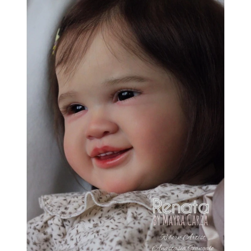 Reborn Doll Kit 28 Inches Realistic Toddler Doll Kit Renata Smile Face Unfinished Doll Parts