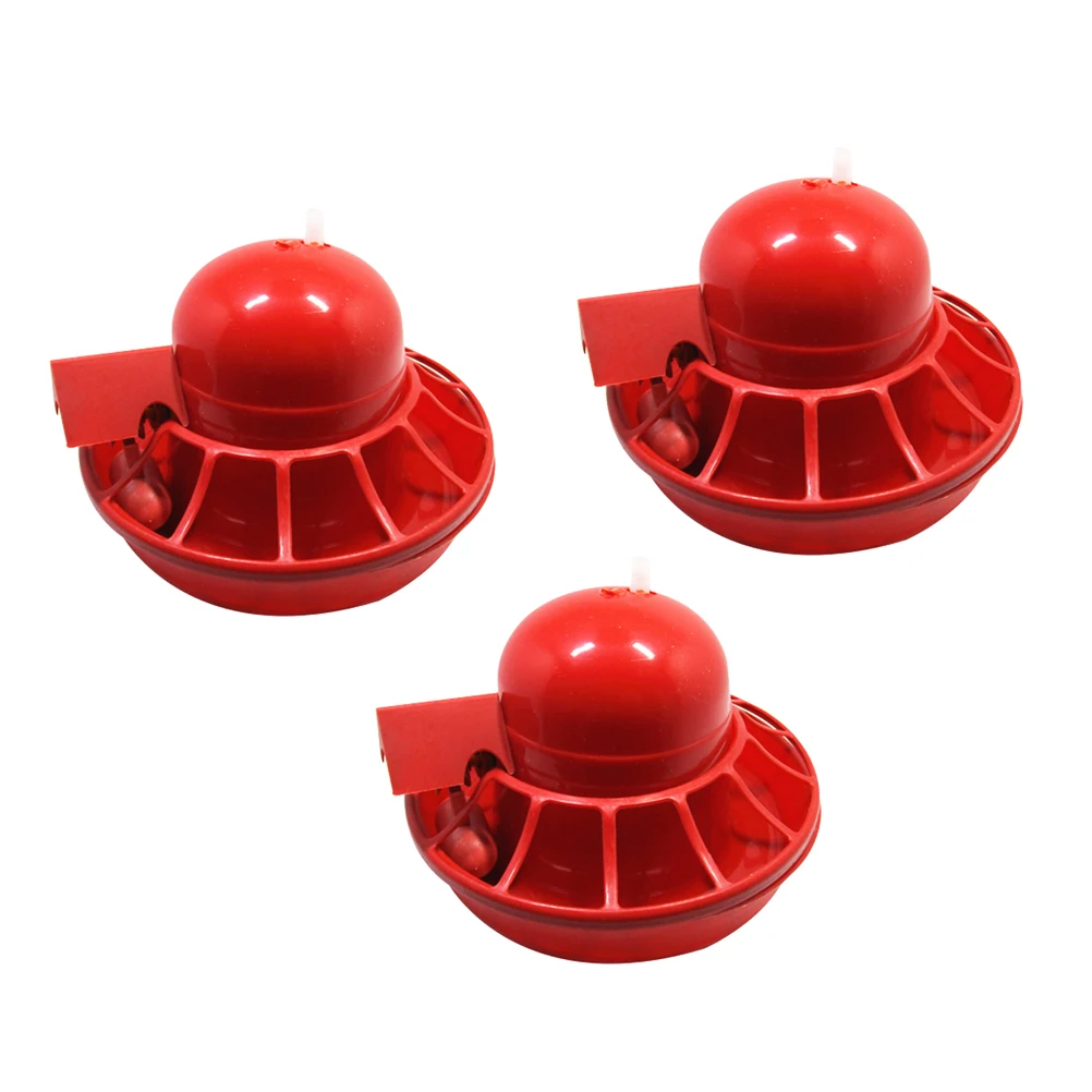 

3pcs Chicken Waterer Durable PP Automatic Cups for Chickens Pigeons Birds Quail Clean Water Red Trigger Easy Safe Farm Use
