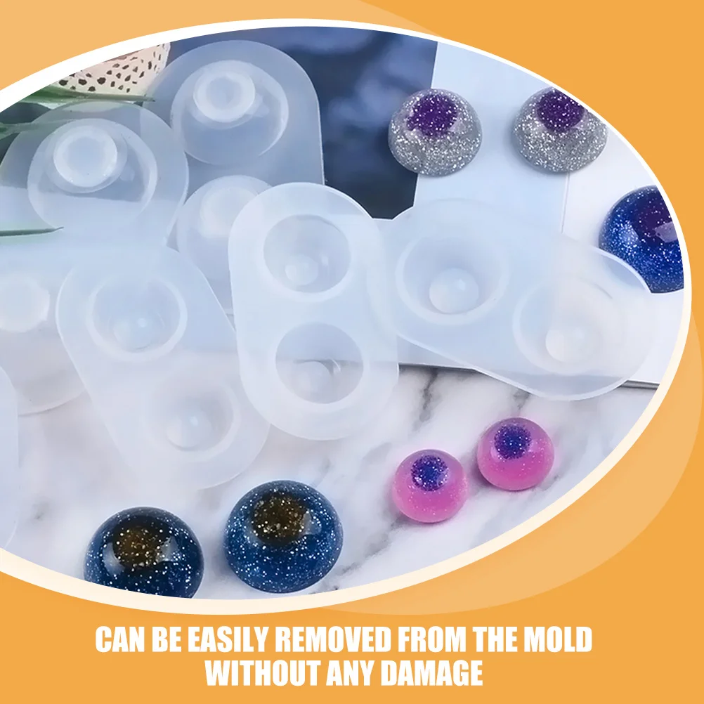 

6pcs Crystal Epoxy Eyes Mold Silicone Eyeball Casting Mold For Diy Realistic Eye Making Jewelry Resin Projects