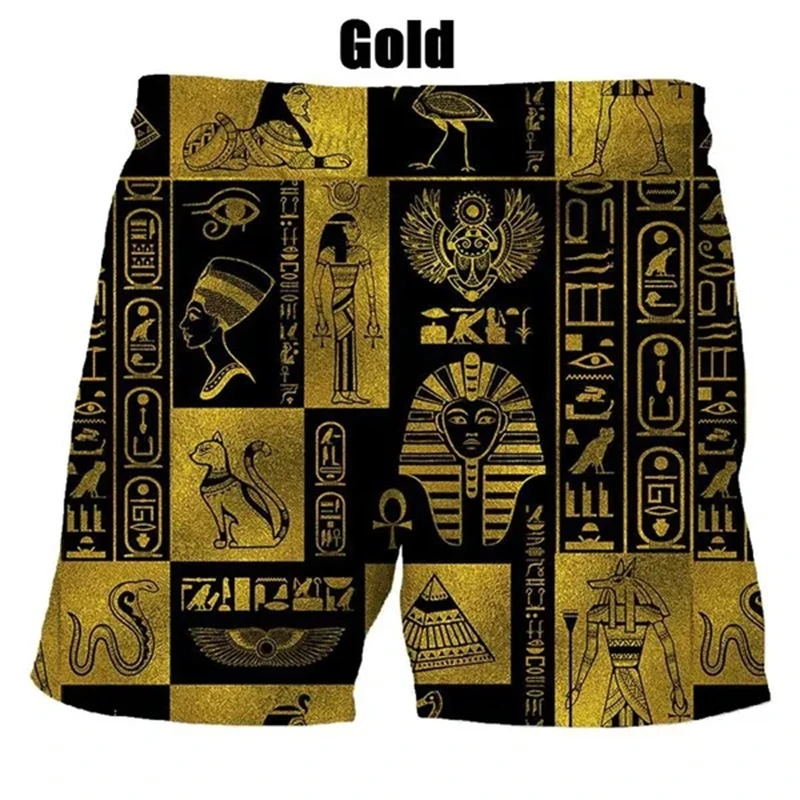 New Summer Hot Sale Fashion Egyptian 3d Printing Men\'s Women Casual Summer Shorts Cool Ice Shorts Gym Beach Pants Swim Trunks