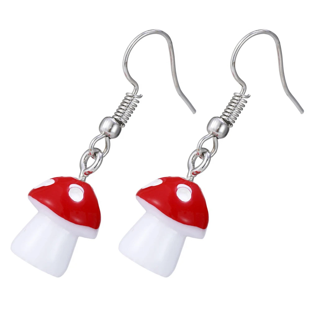 

Mushroom 3D Earrings Cartoon Alloy Adorable Pendant EarbobFood Ear Decor Resin Material Photography Props Charm Jewelry Female