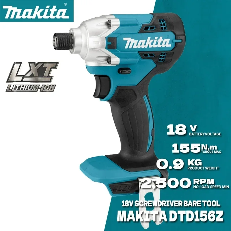 MAKITA DTD156Z 18V Cordless Impact Driver Bare Metal 155 Nm 1/4” Torque Compact Electrical Screwdriver Makita Power Tool DTD156